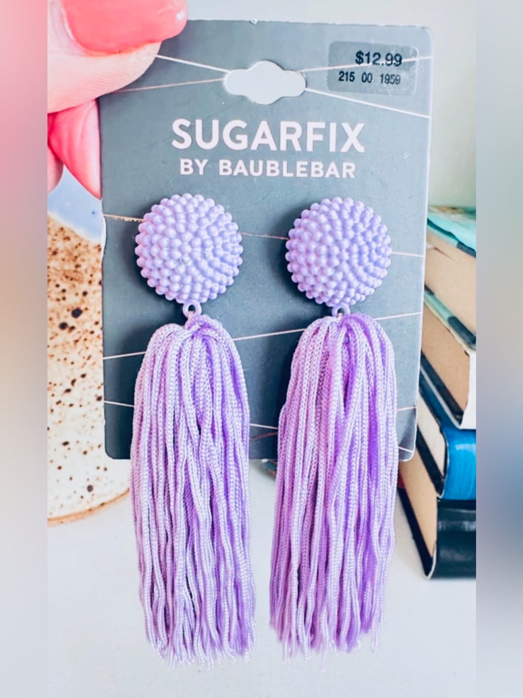 Sugarfix By Baublebar Lilac Tassel Drop Earrings, Brand New :)